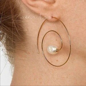 Boho Spiral Hoop Threader Earrings